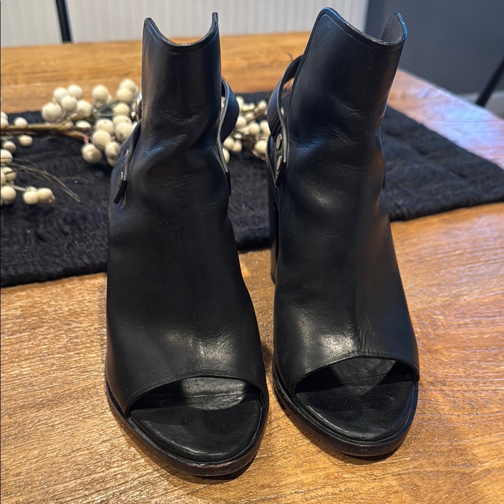 Women’s Rag & Bone Black Wyatt Peep Toe Booties - Size 8